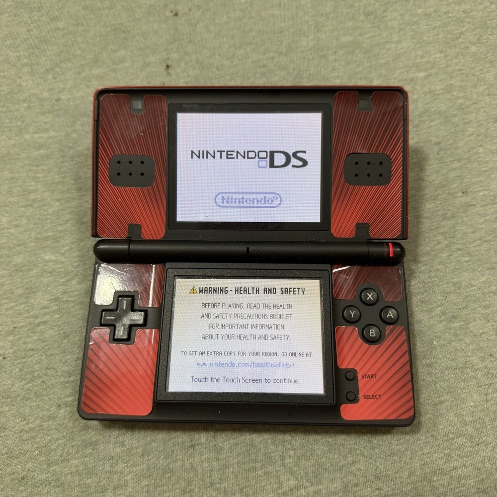 Nintendo DS Lite Crimson Red Black USG-001 Handheld Console Gaming System